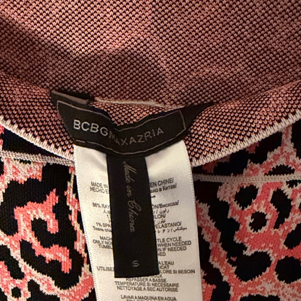 BCBGMaxAzria Pink and Black Animal Print Pencil Skirt - Picture 2 of 7
